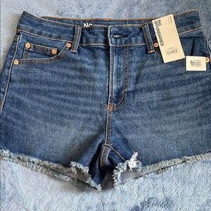 No Boundaries Blue Frayed Hem Shorts
